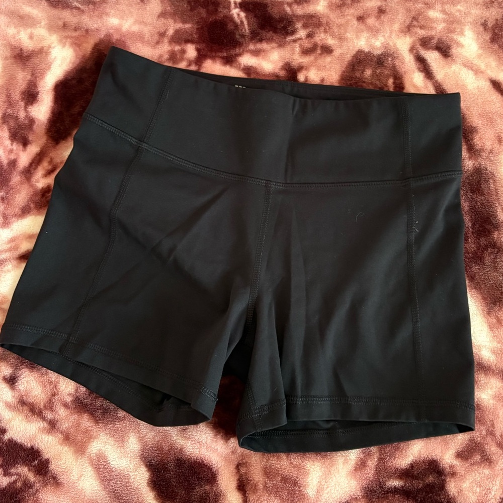 Women's Black Athletic Shorts - High-Waist Performance